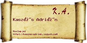 Kaszás Adrián névjegykártya