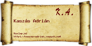 Kaszás Adrián névjegykártya